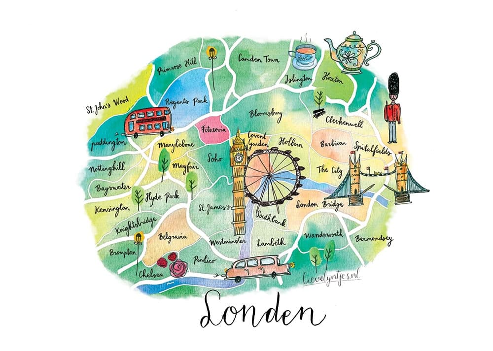 Londen Map Fitzrovia