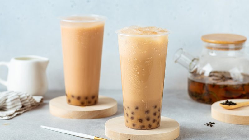 Recept van melk bubble tea met tapioca parels