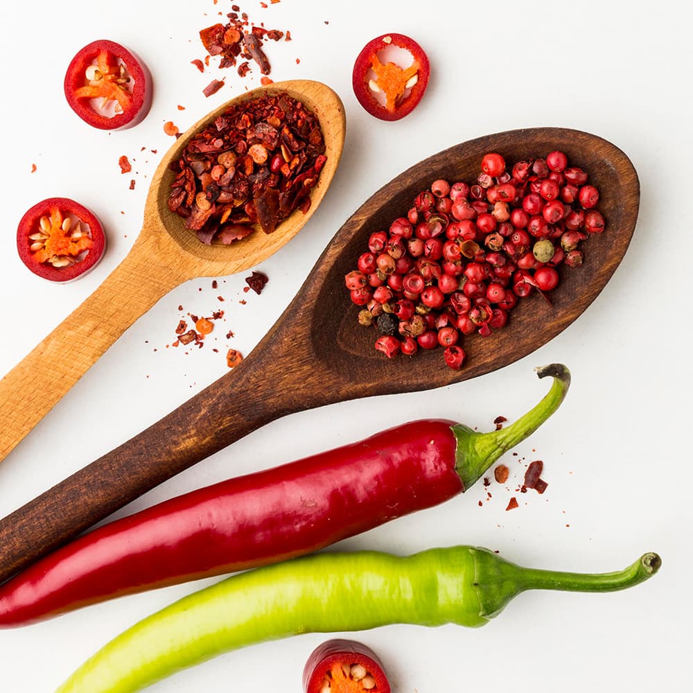 Chili pepers zijn veelal pittige groenten