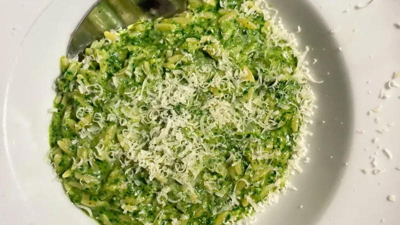 Orzo met spinaziepesto